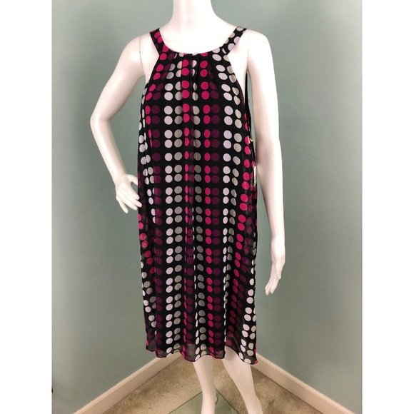 NWT Womens CeCe by Cynthia Steffe Black Dot Steam Halter Shift Dress Sz 14 - Picture 5 of 10